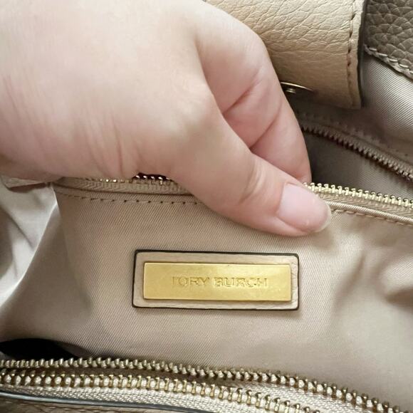 Tory Burch McGraw Devon Sand Nude Leather Purse - Picture 8 of 10
